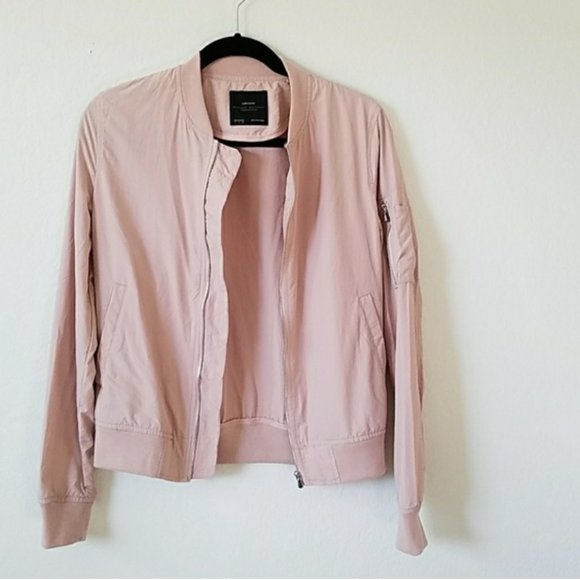 zara pink bomber jacket